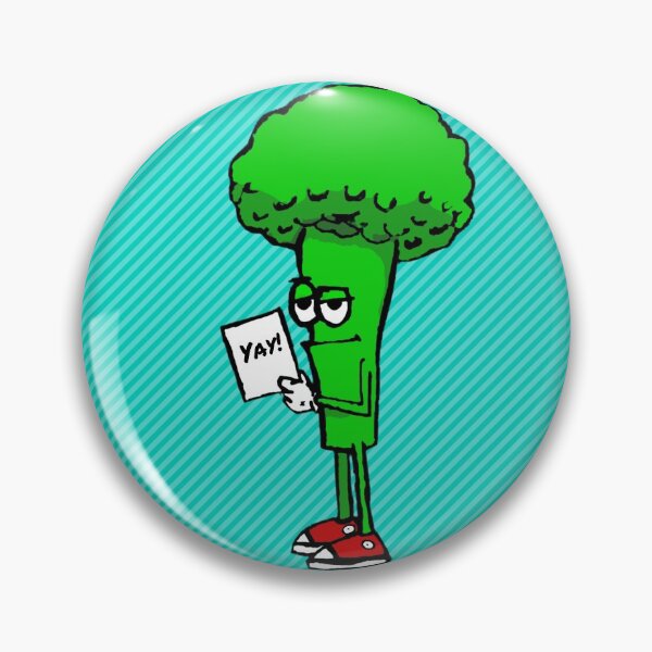 Item preview, YAY! BROCCOLI BOY Against Blue Diagonal Stripe Background designed and sold by Susan Prolman.