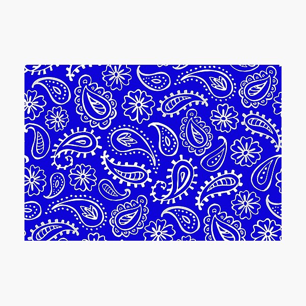 Blue Bandana Print Photographic Print For Sale By Thekyngsqueen