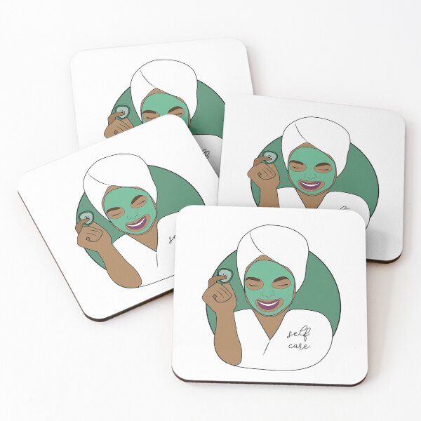 Item preview, Woman In Spa Face Mask, Mint Green designed and sold by Sarah Lopez.