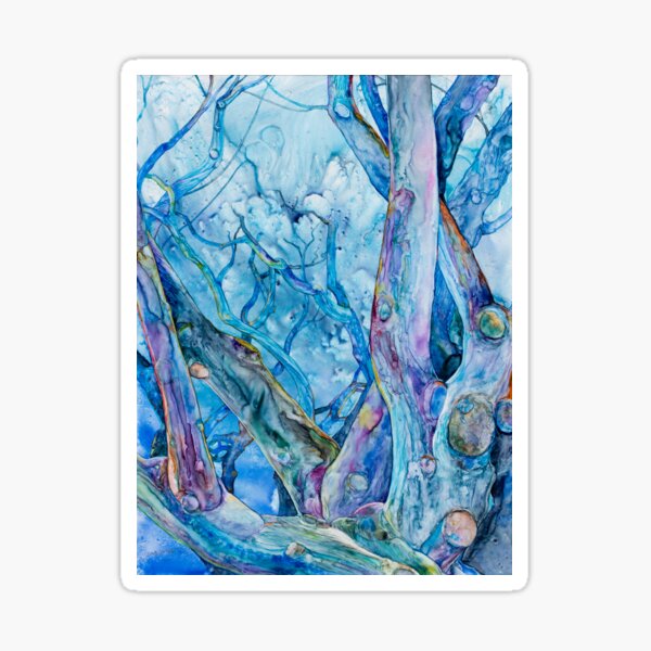 Branching Out in Blue Sticker