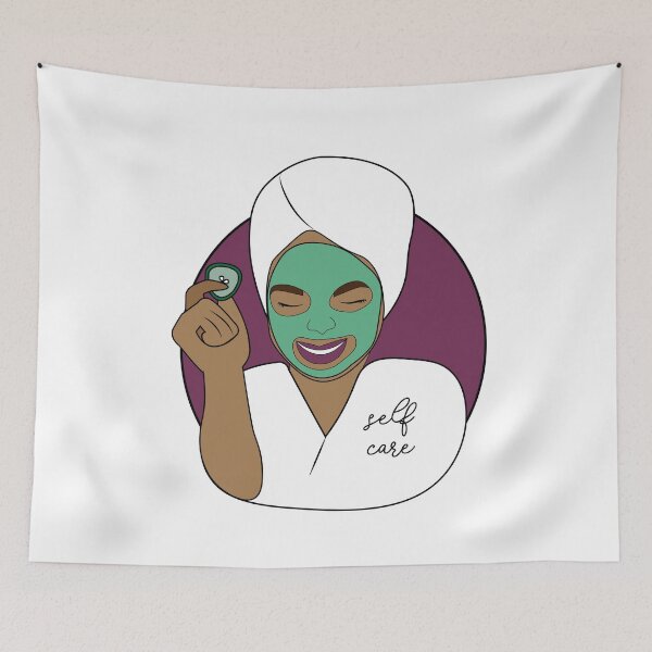 Item preview, Copy of Woman In Spa Face Mask, Maroon designed and sold by Sarah Lopez.