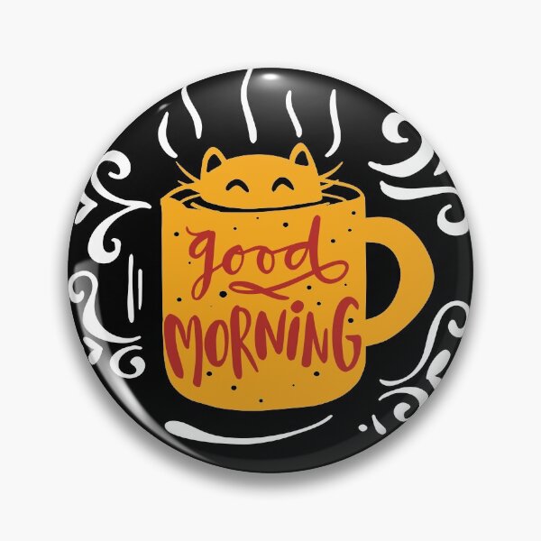 Item preview, Good morning, cat in coffee cup, vintage ornament designed and sold by coffeeapparel.