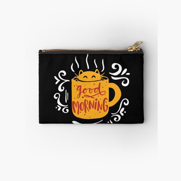 Item preview, Good morning, cat in coffee cup, vintage ornament designed and sold by coffeeapparel.