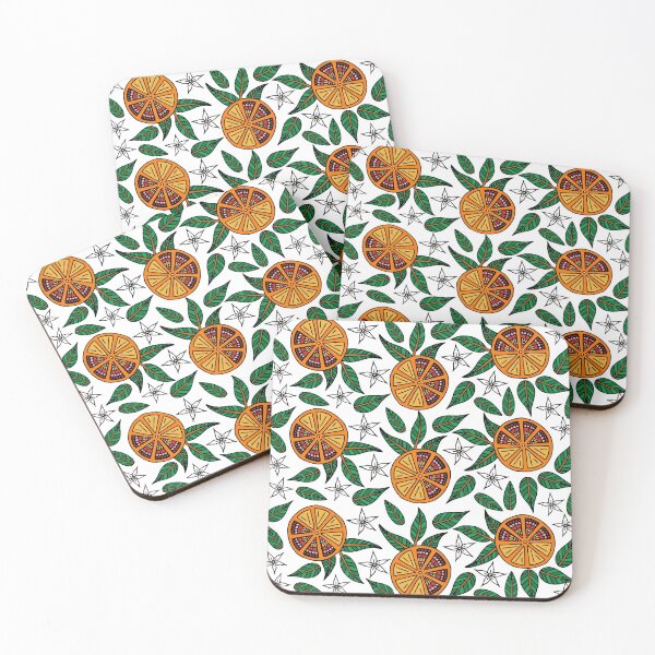 Item preview, Oranges and Flowers || Summer || Pattern || Fruit || Juice designed and sold by Hilary Leslie.