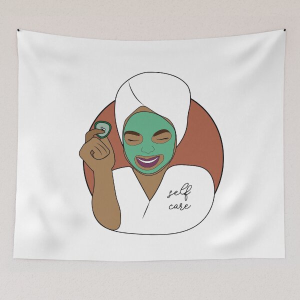 Item preview, Woman In Spa Face Mask, Orange designed and sold by Sarah Lopez.