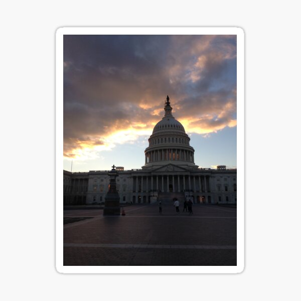 US Capitol Hill with Sunset Sticker