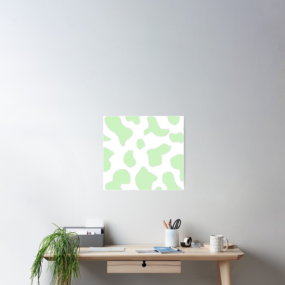 "Mint green cow print" Poster for Sale by theladiesart Redbubble