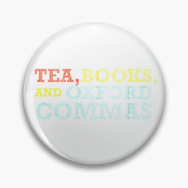 Item preview, Tea, Books, and Oxford Commas Sticker designed and sold by Borgendorf.