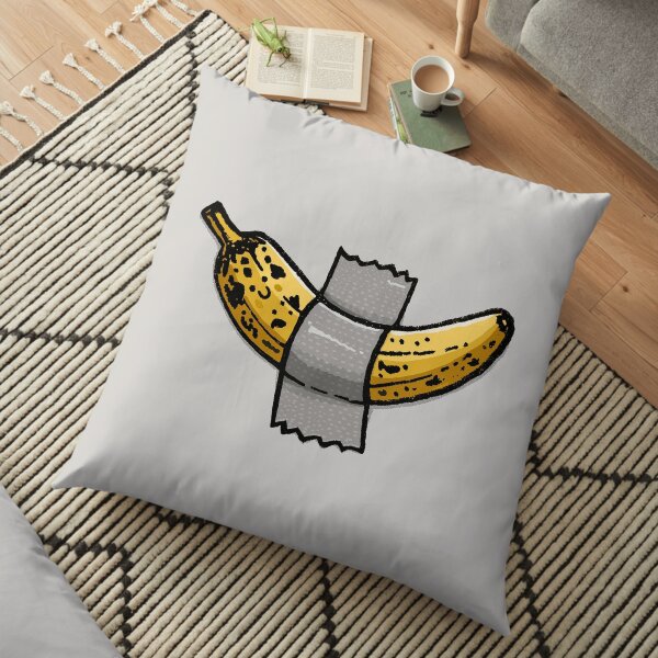 Happy Banana duck-taped Floor Pillow