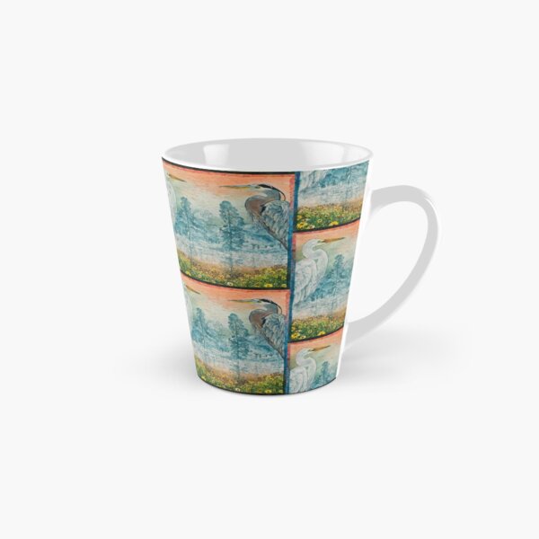 Heron and Egret with Wildflowers Tall Mug