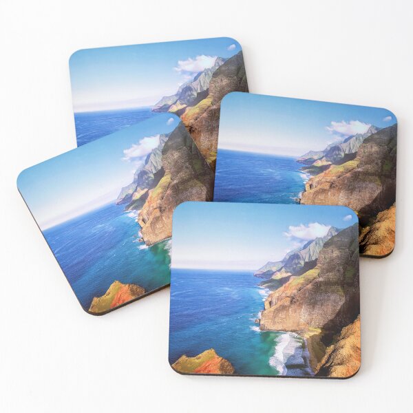 Item preview, Aerial Photograph Of The Isolated Hawaii North Na Pali Tropical  Coastline - Nā Pali Coast State by  OLena Art  designed and sold by Rocky Mountain Artistry.