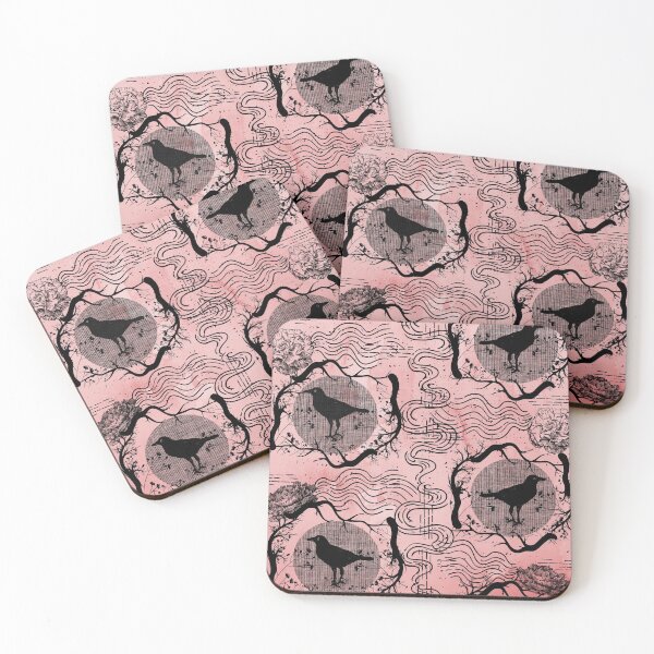 Item preview, irregular crow and carnation damask red designed and sold by Klyonsm2.