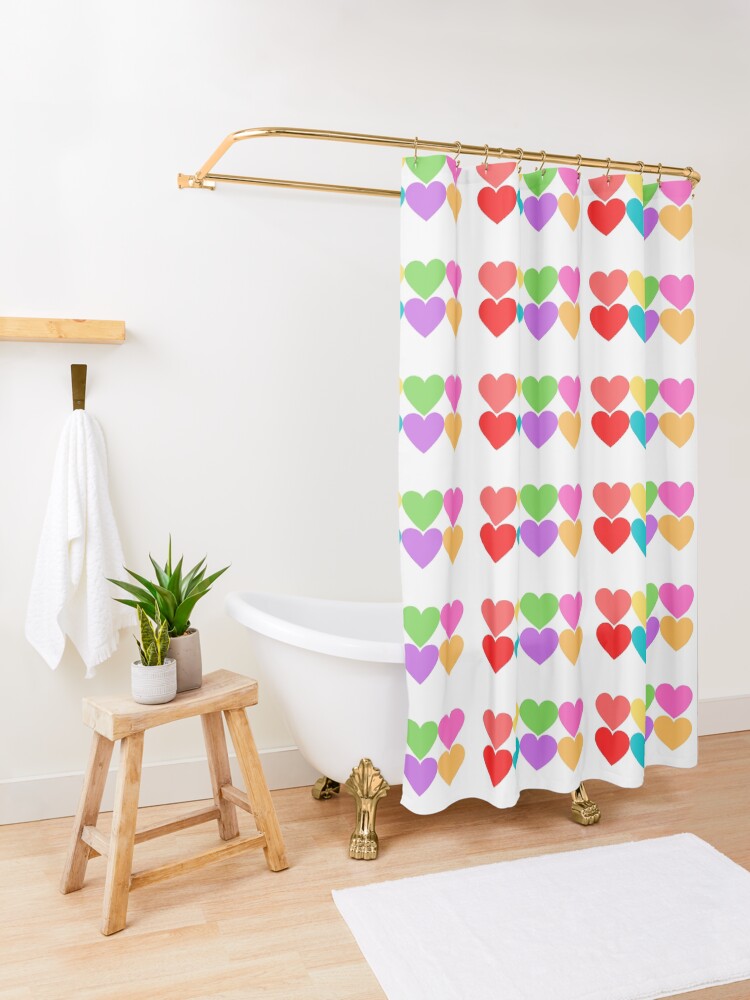 shower curtain hearts