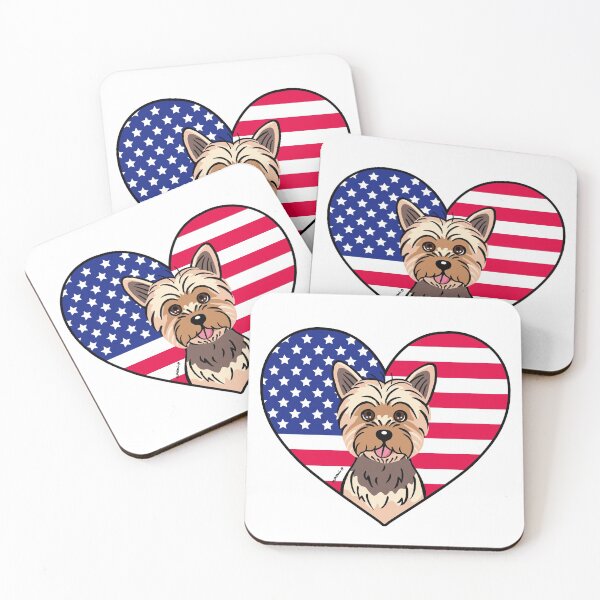 Item preview, Yorkshire Terrier and US Heart designed and sold by HappyLabradors.