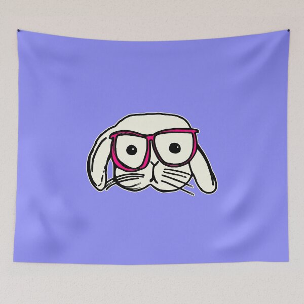 Item preview, Cute Bunny Rabbit Wearing Pink Glasses designed and sold by VintageMashup.