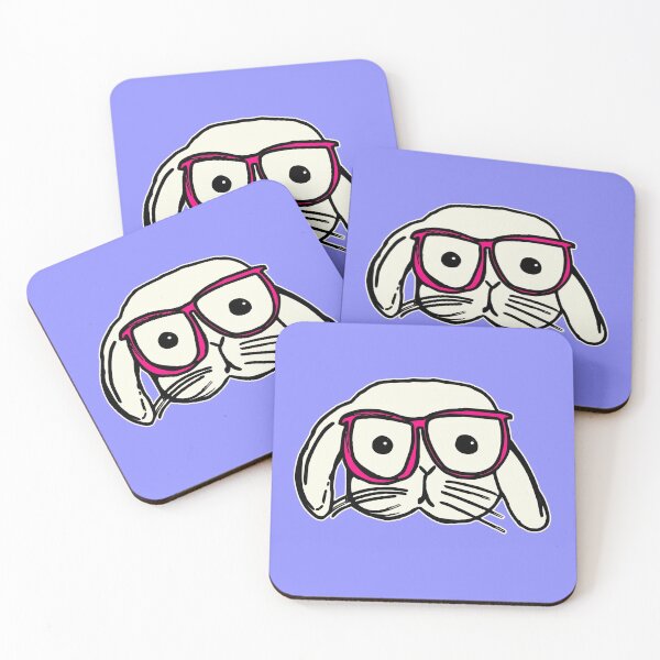 Item preview, Cute Bunny Rabbit Wearing Pink Glasses designed and sold by VintageMashup.
