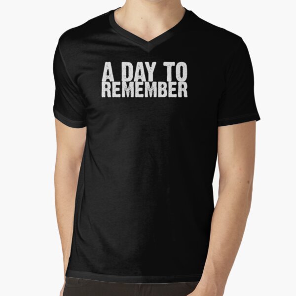 A Day To Remember - White V-Neck T-Shirt