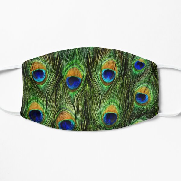 Peacock Feathers and Indigo Velvet Flat Mask