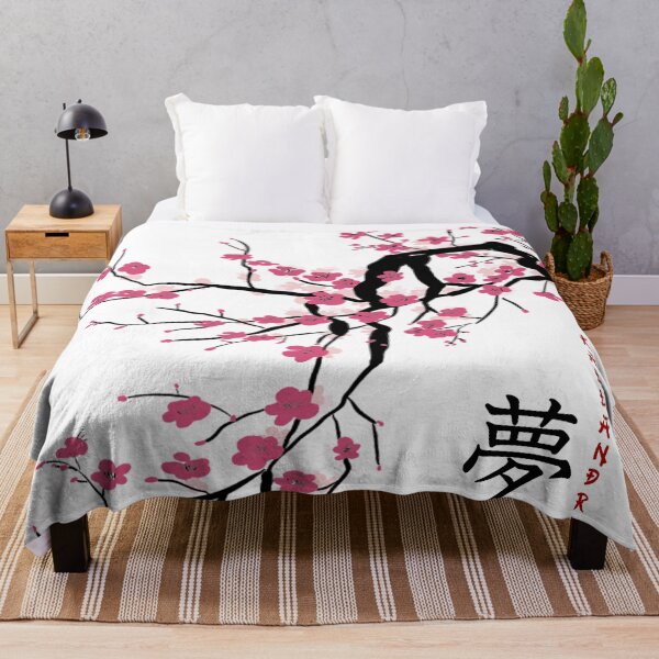 Item preview, Chinese art print - branch with pink plum blossoms with calligraphy - luck designed and sold by Kallandra.