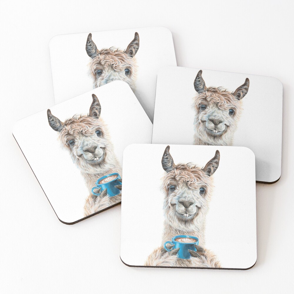 Llama Latte Coasters (Set of 4)