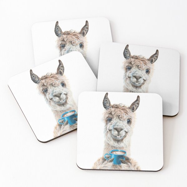Llama Latte Coasters (Set of 4)