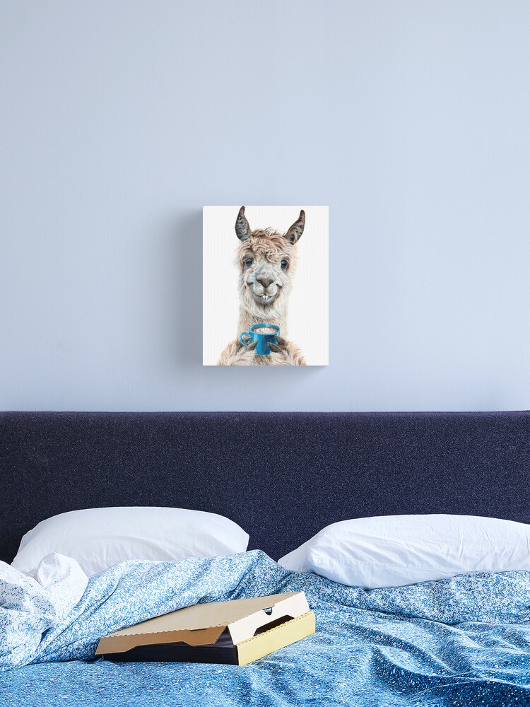 Thumbnail 1 of 3, Canvas Print, Llama Latte designed and sold by HollySimental.