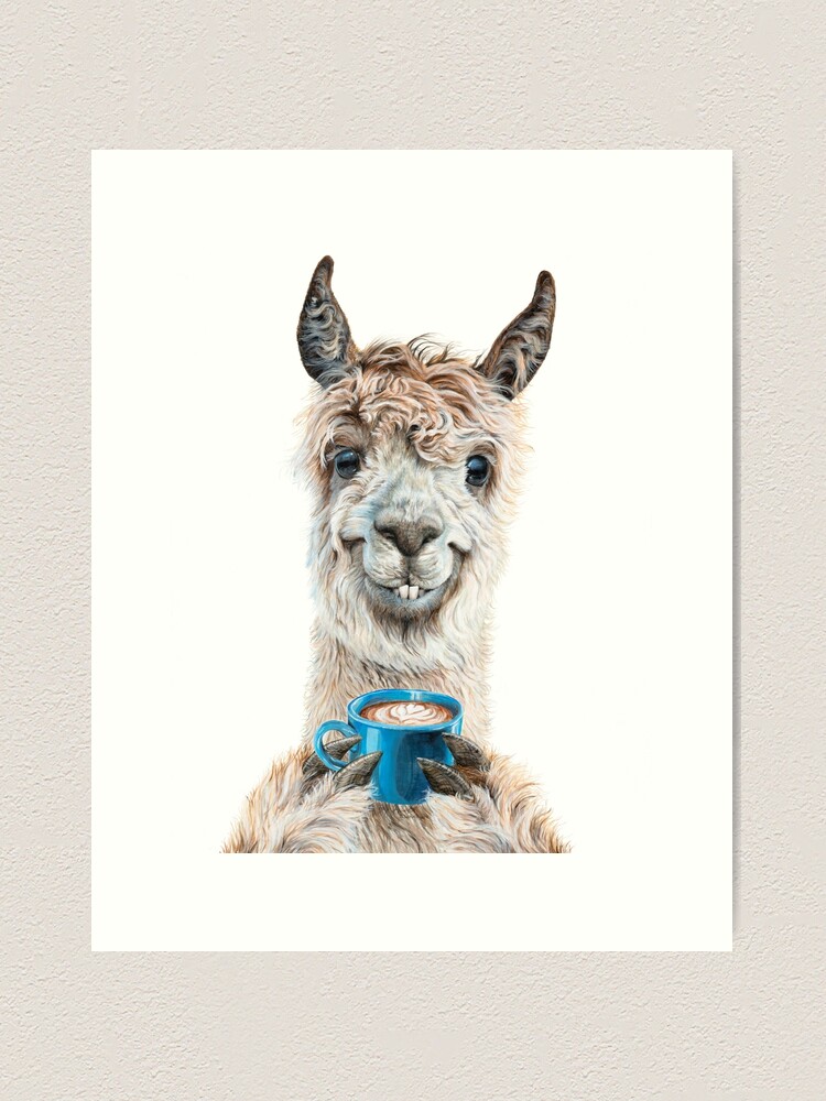 Alternate view of Llama Latte Art Print