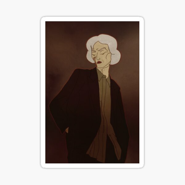a portrait of the chief at the time of her retirement Sticker