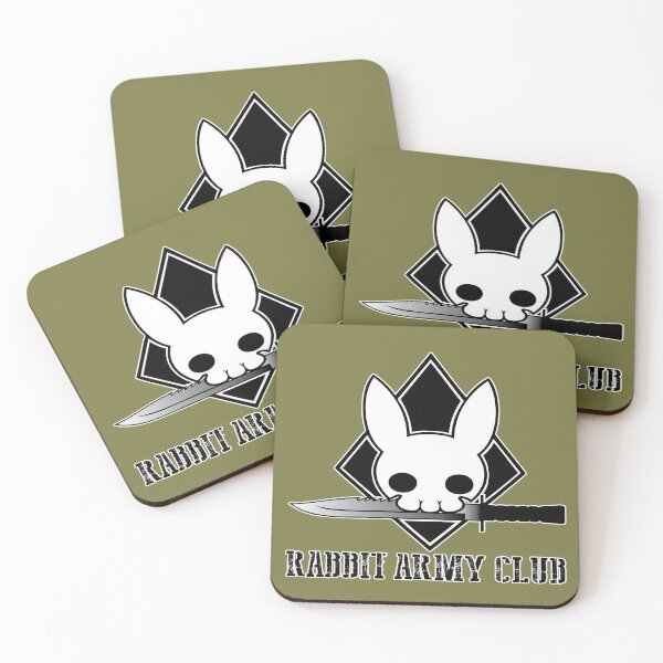 Item preview, Rabbit Army Club Skull White Outline For Dark Colours designed and sold by 108dragons.