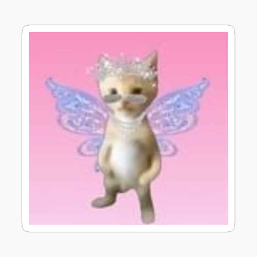 cute, pink fairy cat Pin for Sale by grace-baker