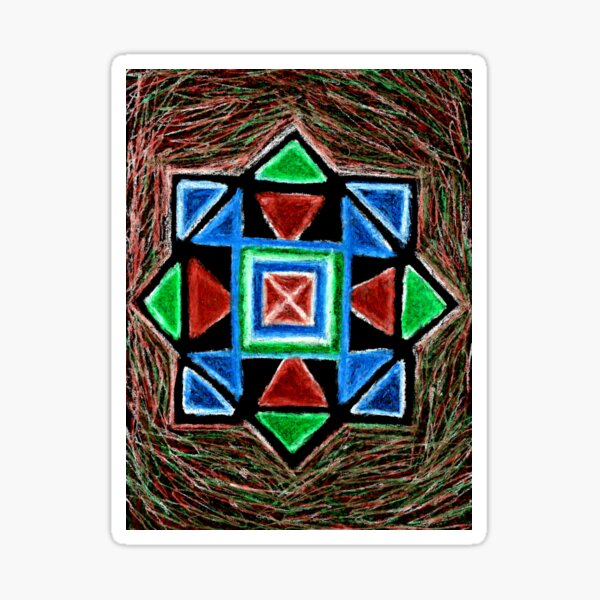 Geometric Earthy Mandala Sticker
