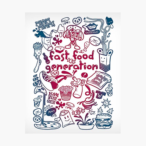 Fast food generation Lámina fotográfica