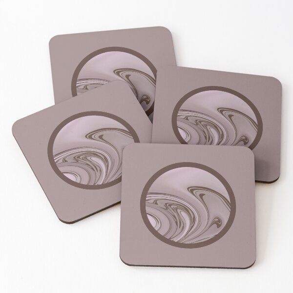 Item preview, Modern, stylish abstract swirl pattern in shades of coffee with pink background. designed and sold by PetaJaneHome.