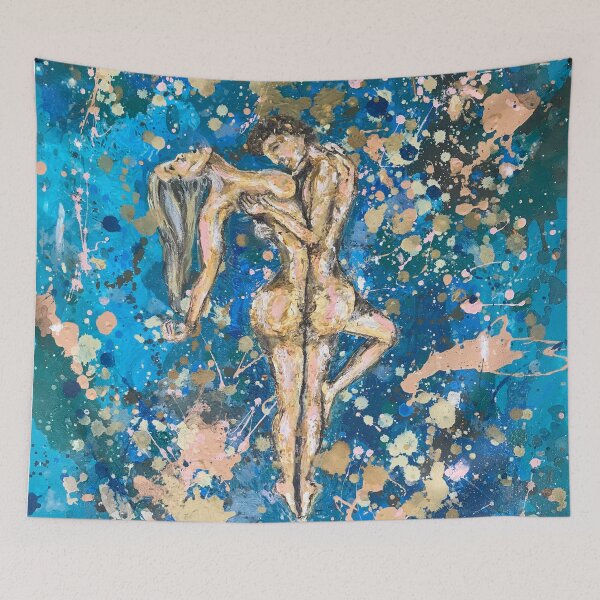Item preview, lovers embrace painting designed and sold by MadmyrtleDesign.