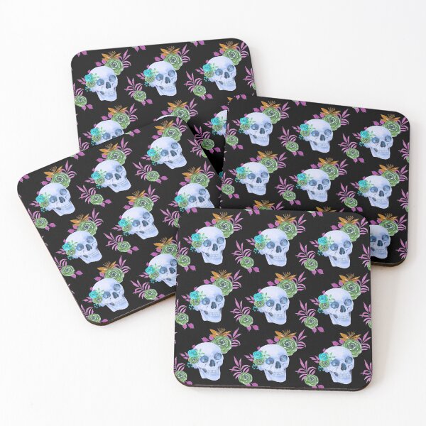 Item preview, Watercolor Skull Pattern designed and sold by MyTribePatterns.