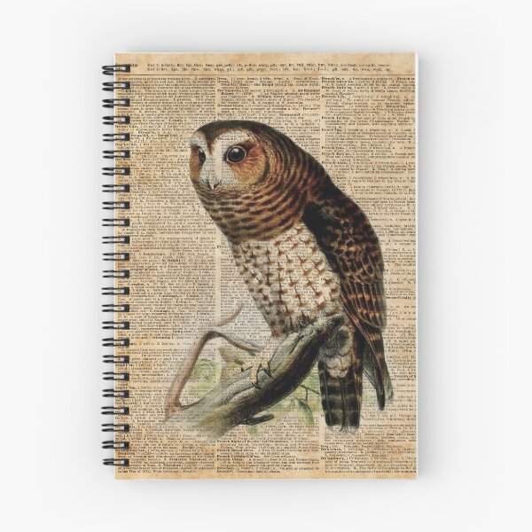 Item preview, Owl Vintage Illustration Over Old Encyclopedia Page designed and sold by DictionaryArt.