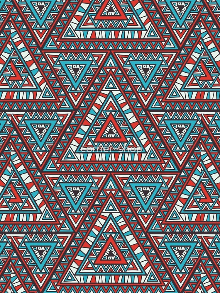 Thumbnail 4 of 4, iPhone Case, Red and Blue Abstract Geometric Shape Pattern designed and sold by corner-shop.