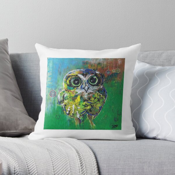 Boo - The Boobook Owl Throw Pillow