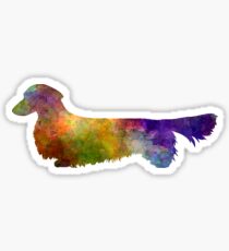 Dachshund Long Haired in watercolor Sticker