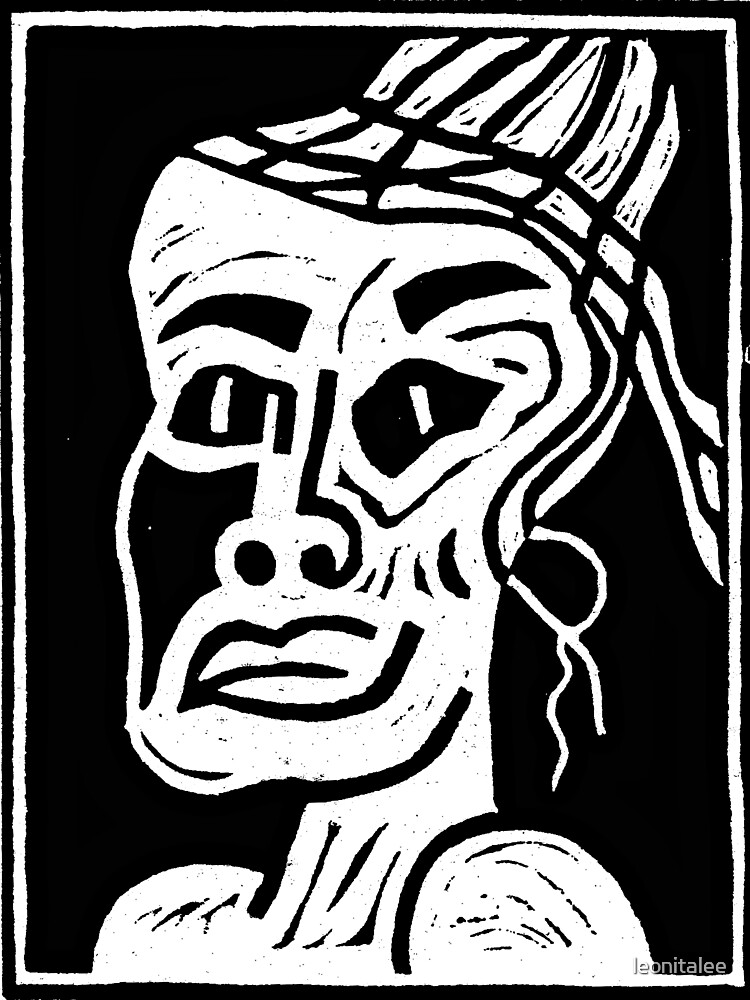 Thumbnail 3 of 3, Sticker, African Woman Linocut Print designed and sold by leonitalee.