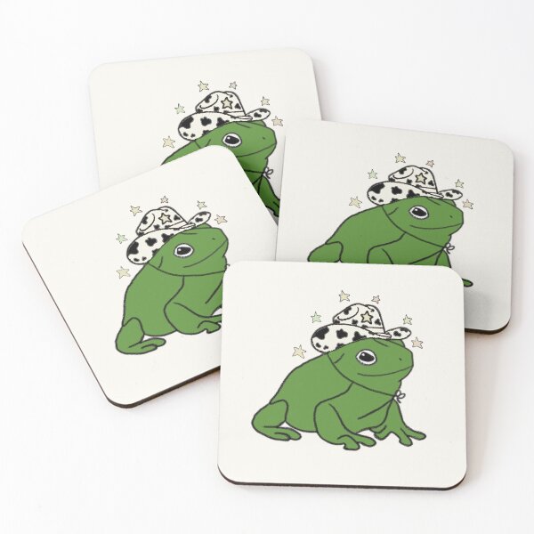 Frog with a cowboy hat ★ Coasters (Set of 4)