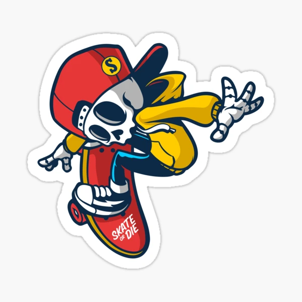 Skate Or Die Skull Skater