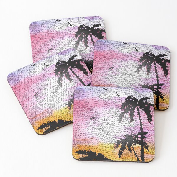 Item preview, Palm Trees Sunset Mosaic  designed and sold by Sebastian Grafmann.