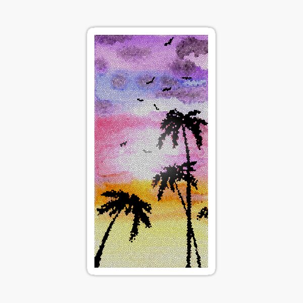 Item preview, Palm Trees Sunset Mosaic  designed and sold by Sebastian Grafmann.