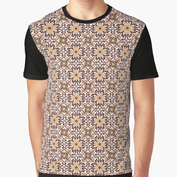 Vista previa del artículo con la obra «Patrón floral azulejo», diseñado y vendido por AM FineArtPrints.