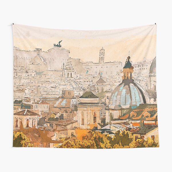 Rome Cityscape Tapestry