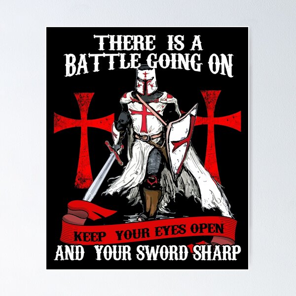 Item preview, Templar Shield Cross Medieval Warrior Sword Knights Templar Armor Helmet Emblem  designed and sold by TopTeeShop.