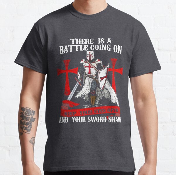 Item preview, Templar Shield Cross Medieval Warrior Sword Knights Templar Armor Helmet Emblem  designed and sold by TopTeeShop.