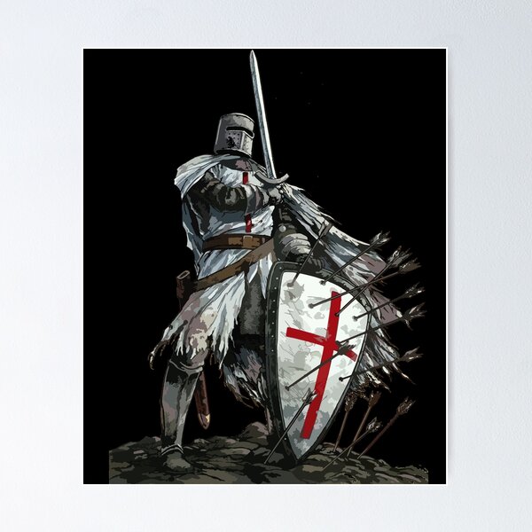 Templar Knight Crusader Holy Shield Jerusalem Christian Cross Hook