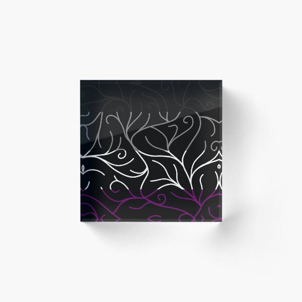Black Velvet, Asexual Flag Vines Acrylic Block